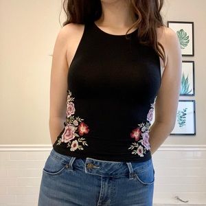 American Eagle Soft and Sexy Floral Embroidered Tank